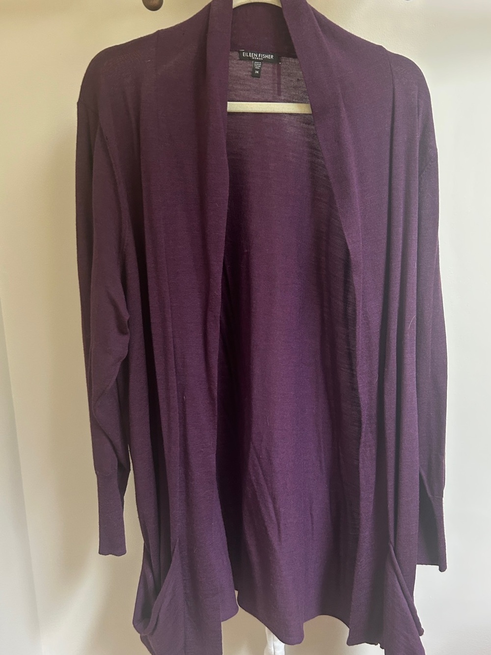 Eileen Fisher Plum Open-Front Women's Cardigan